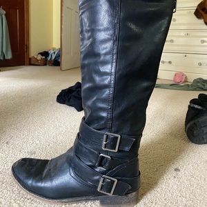 Tall Faux Leather Boots